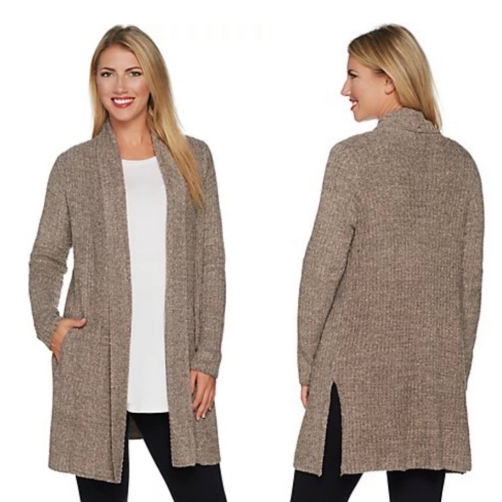 Barefoot Dreams Montecito Taupe Cardigan Sweater